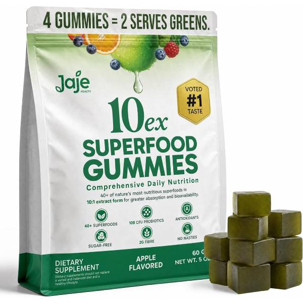 10ex Supergreens Gummies with Probiotics